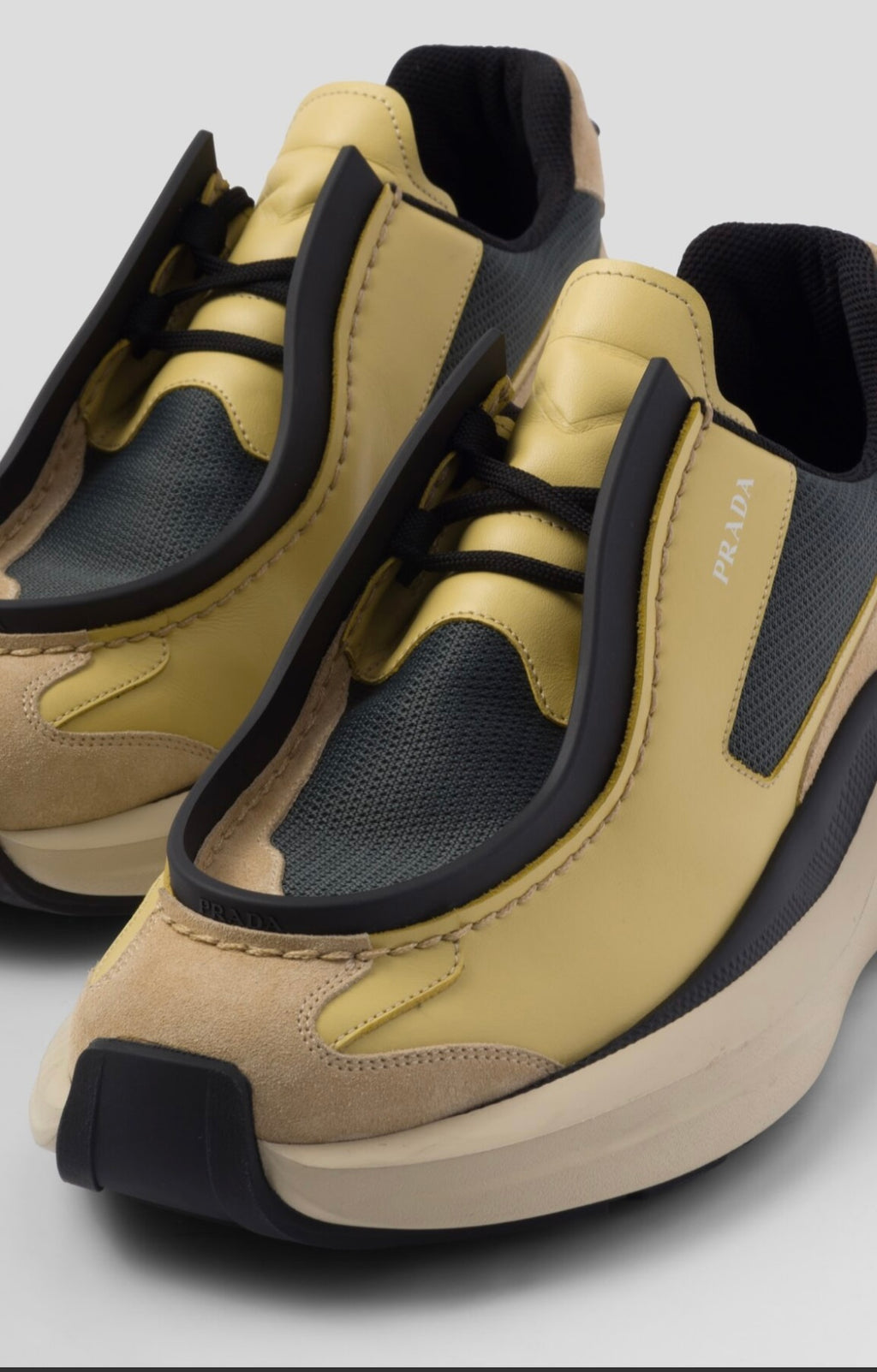 Prada Vanilla Suede/Mesh Sneakers